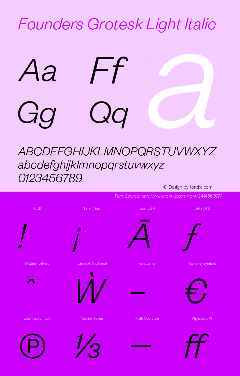 Founders Grotesk Light Italic Version 2.001;PS 001.001;hotconv 16.6.54;makeotf.lib2.5.65590图片样张