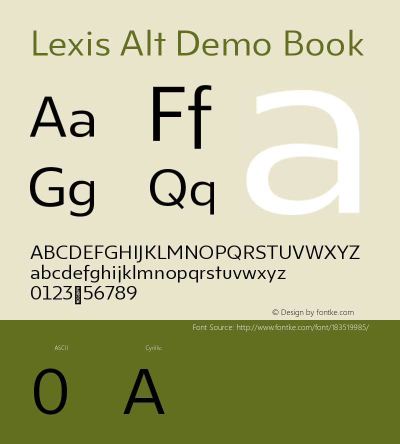 Lexis Alt Demo Book Version 1.000;PS 001.000;hotconv 1.0.88;makeotf.lib2.5.64775图片样张