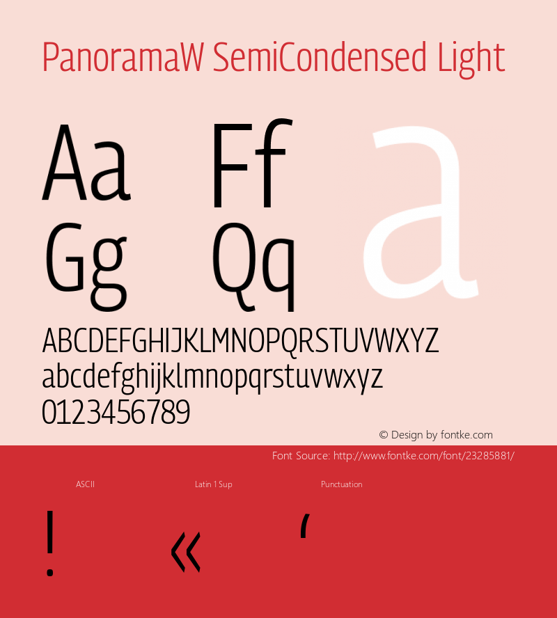 PanoramaW SemiCondensed Light Regular Version 1.001;PS 1.1;hotconv 1.0.72;makeotf.lib2.5.5900; ttfautohint (v0.92) -l 8 -r 50 -G 200 -x 14 -w 