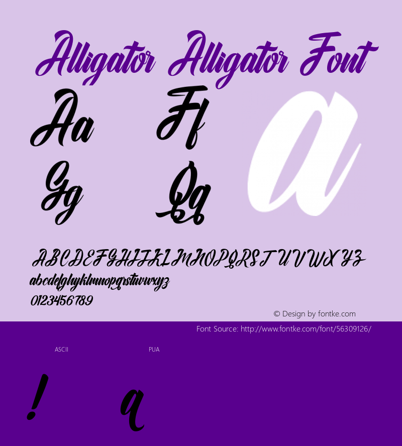 Alligator Version 1.000 Font Sample