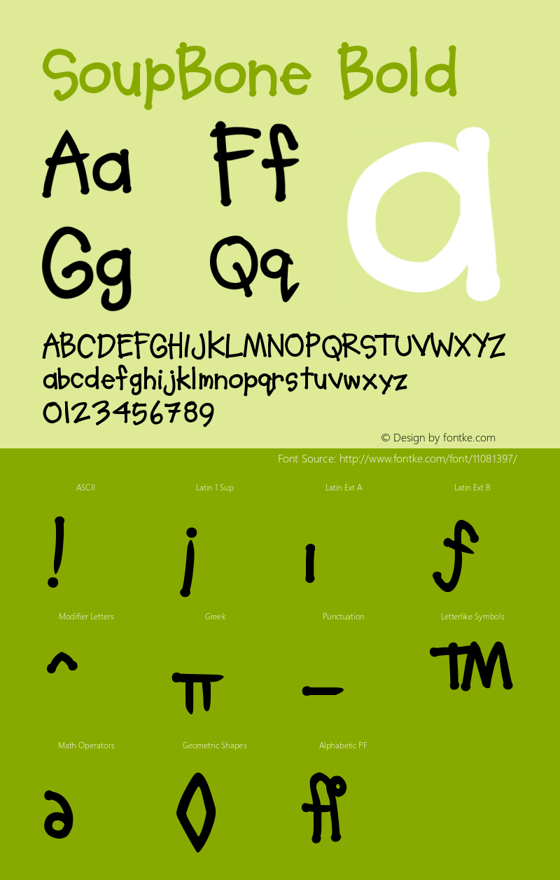 SoupBone Bold Version 001.000 Font Sample