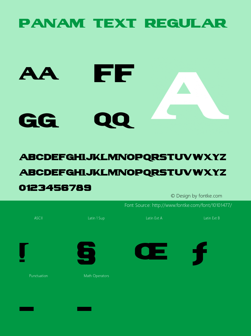 PanAm Text Regular 1.0 Font Sample