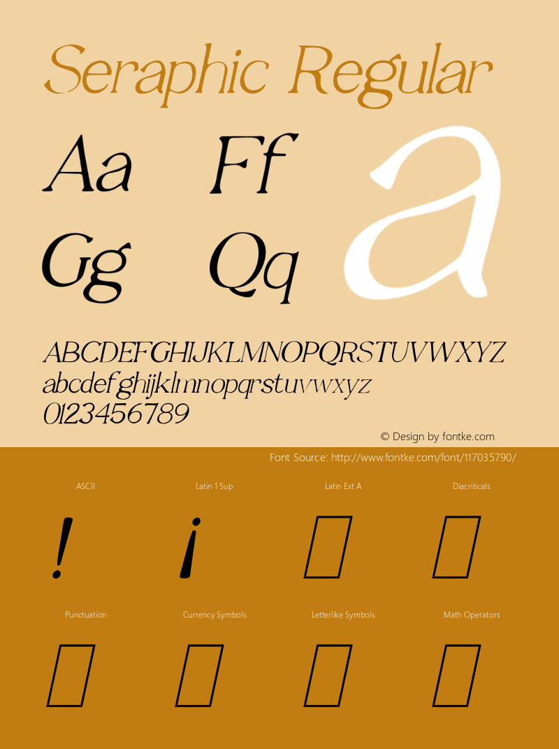 Seraphic Version 1.00;February 23, 2021;FontCreator 12.0.0.2525 64-bit Font Sample