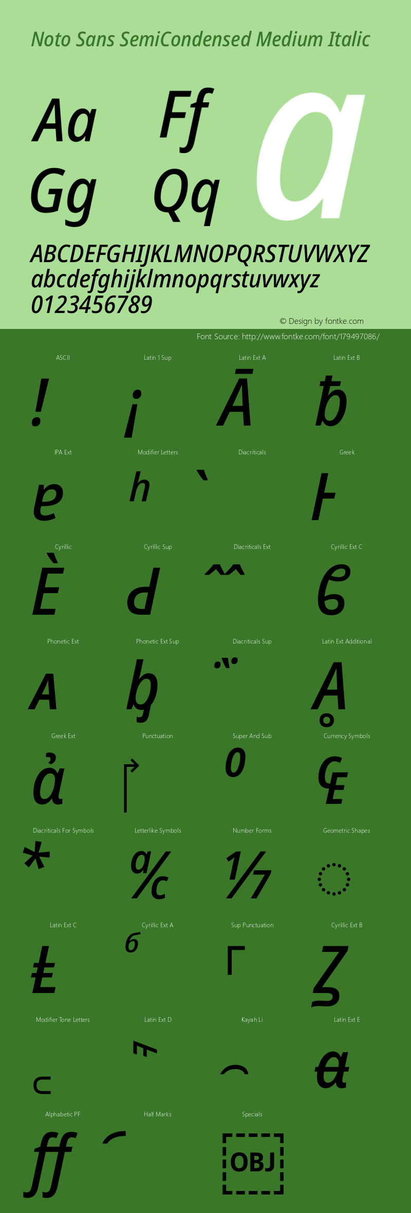 Noto Sans SemiCondensed Medium Italic Version 2.005图片样张