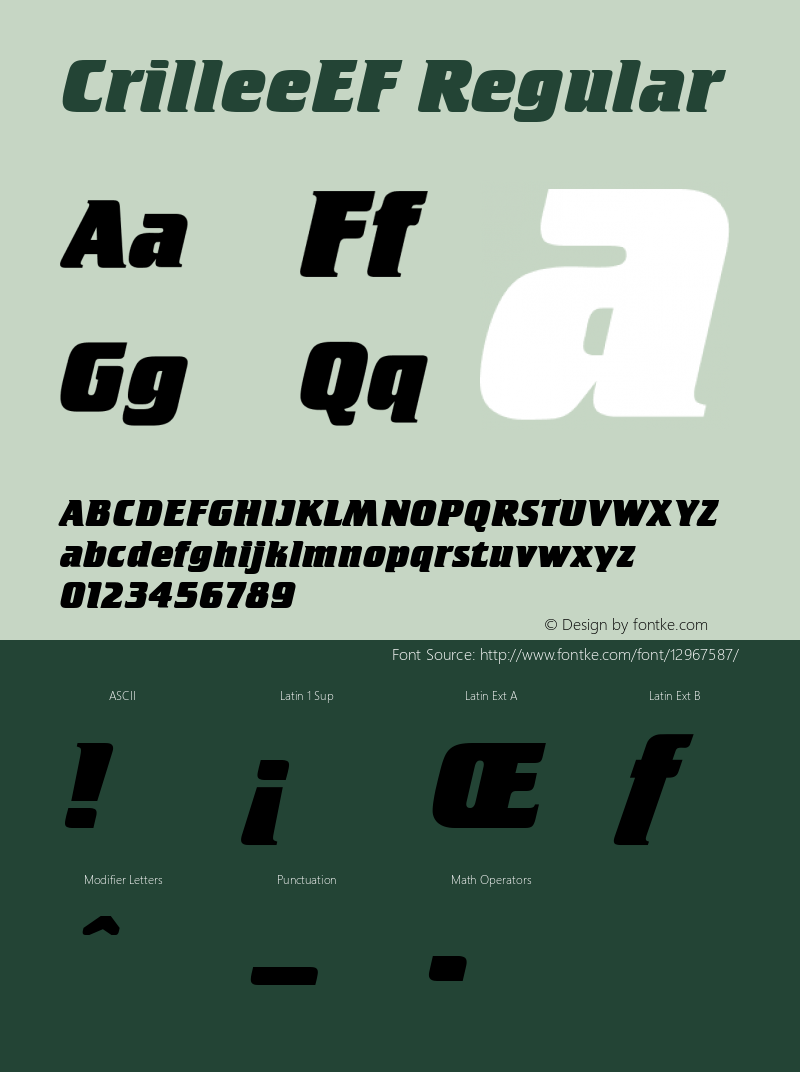 CrilleeEF Regular 001.000 Font Sample