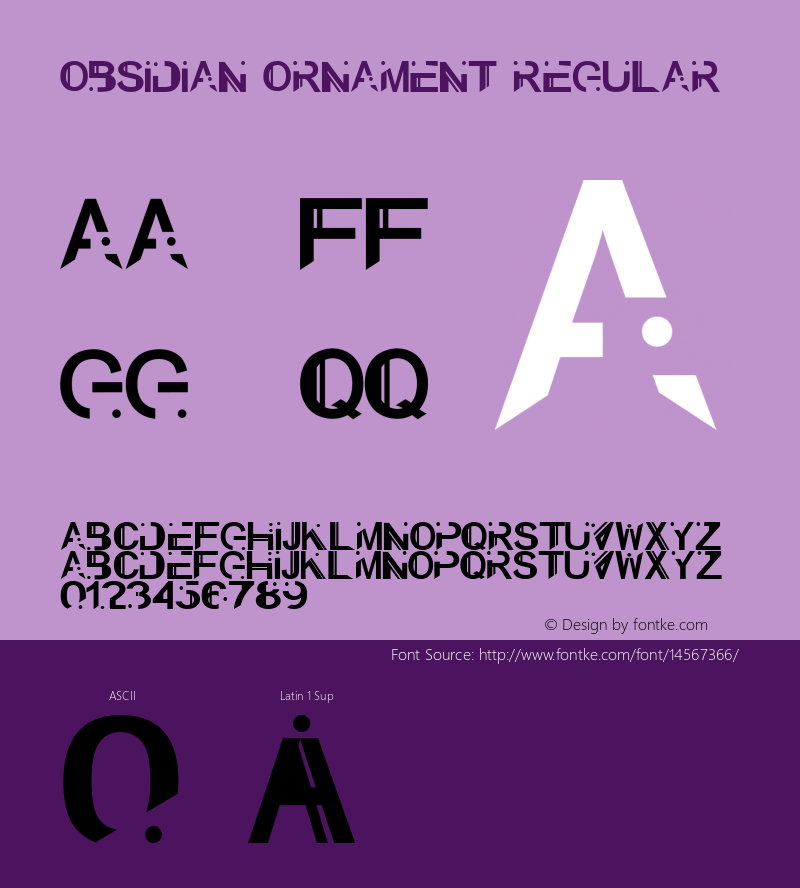 Obsidian Ornament Regular Unknown Font Sample