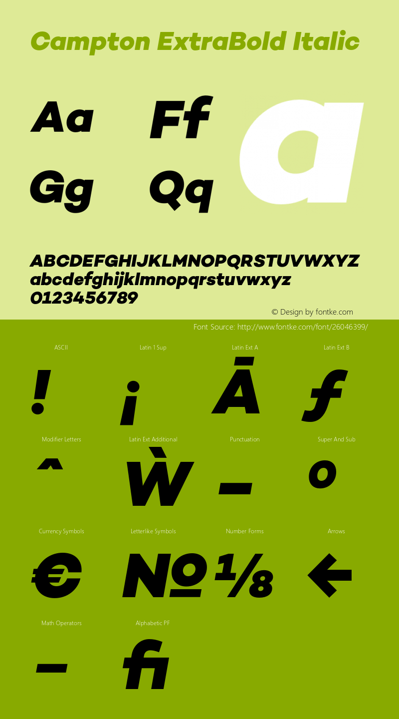 Campton ExtraBold Italic Version 1.000;PS 001.000;hotconv 1.0.70;makeotf.lib2.5.58329 Font Sample