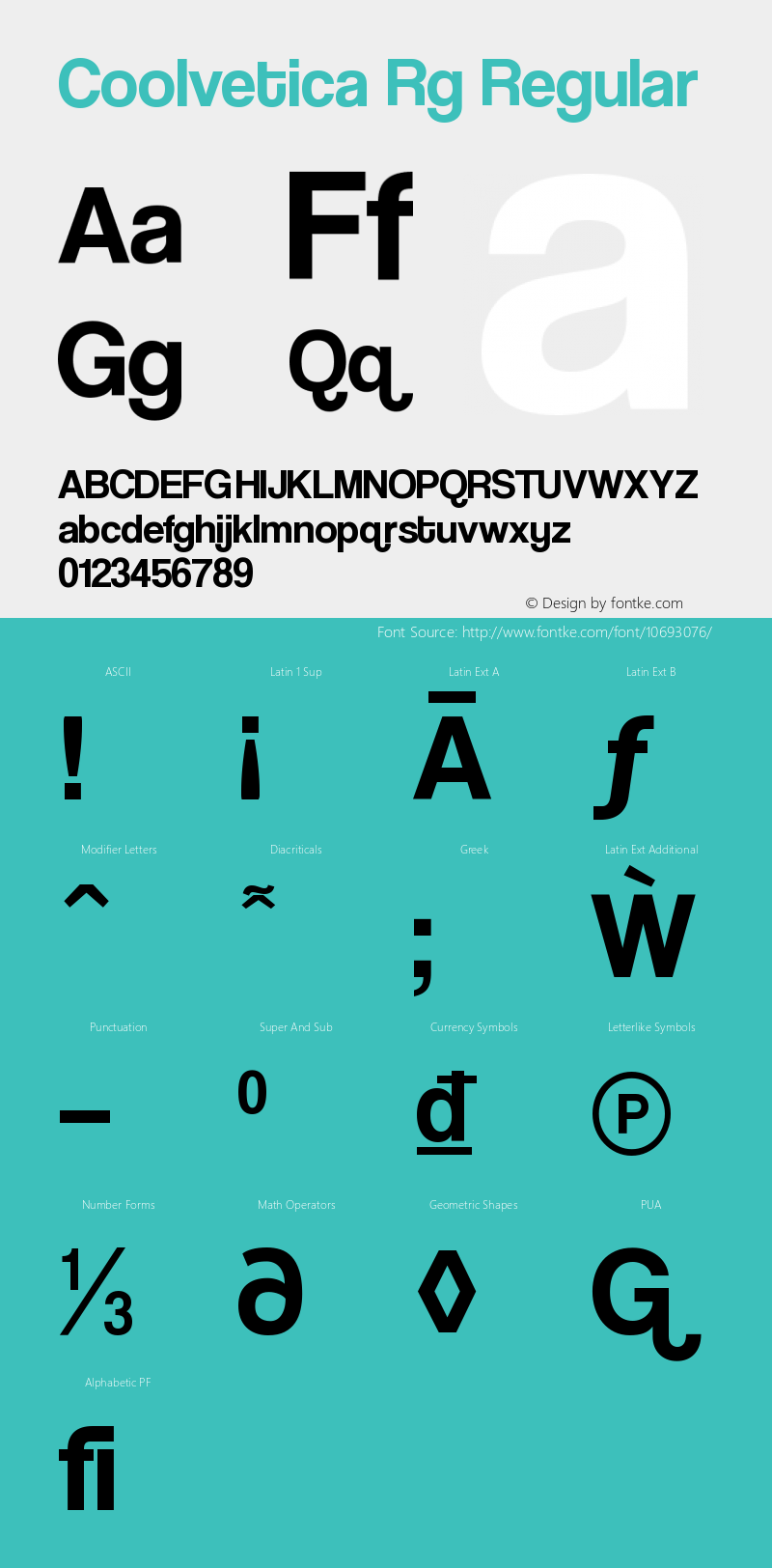 Coolvetica Rg Regular Version 4.103 Font Sample