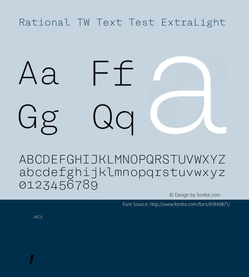 Rational TW Text Test ExtraLight Version 1.000;PS 001.000;hotconv 1.0.88;makeotf.lib2.5.64775 Font Sample