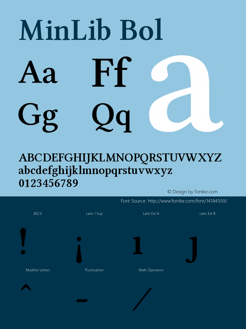 MinLib Bol Version 5.1.2 Font Sample