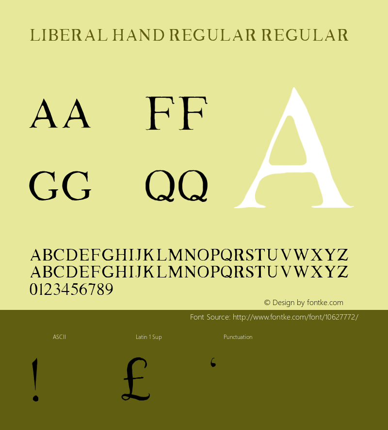 Liberal Hand Regular Regular Unknown Font Sample