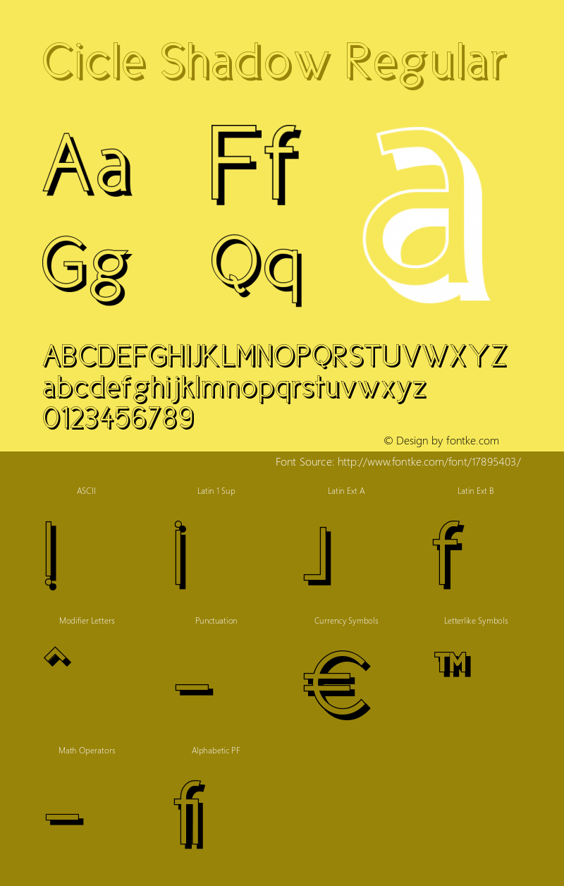 Cicle Shadow Regular 001.000 Font Sample