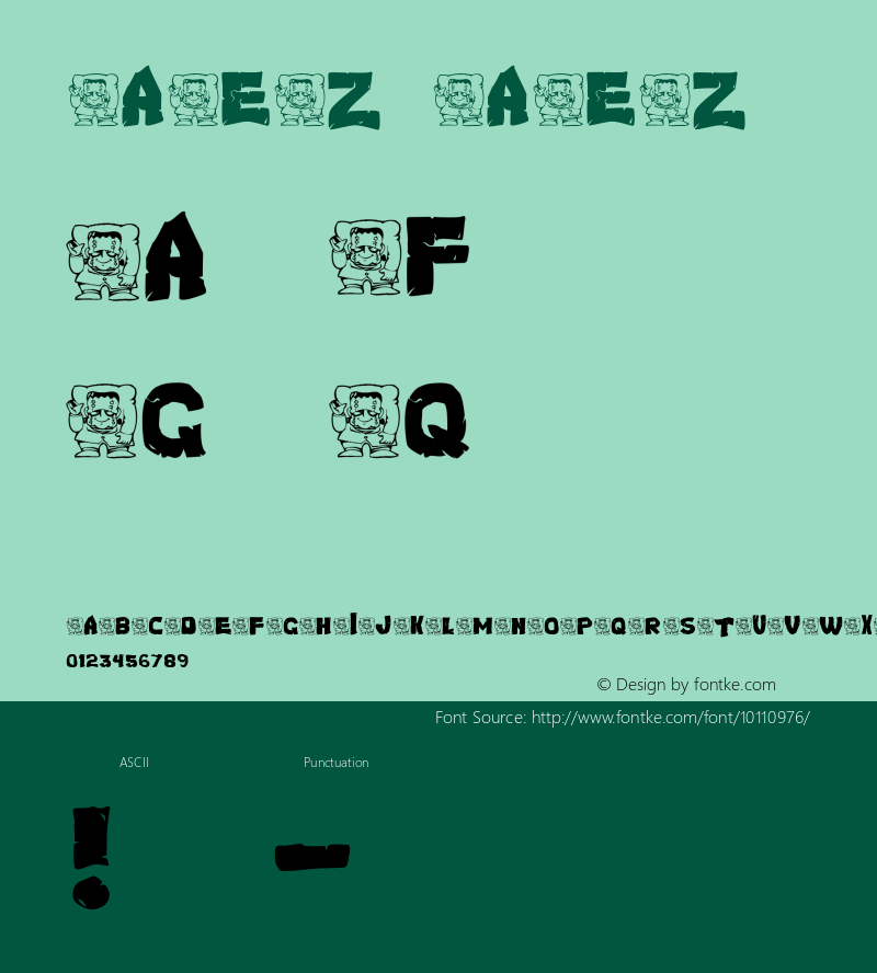 AEZ monster AEZ monster AEZ monster Font Sample