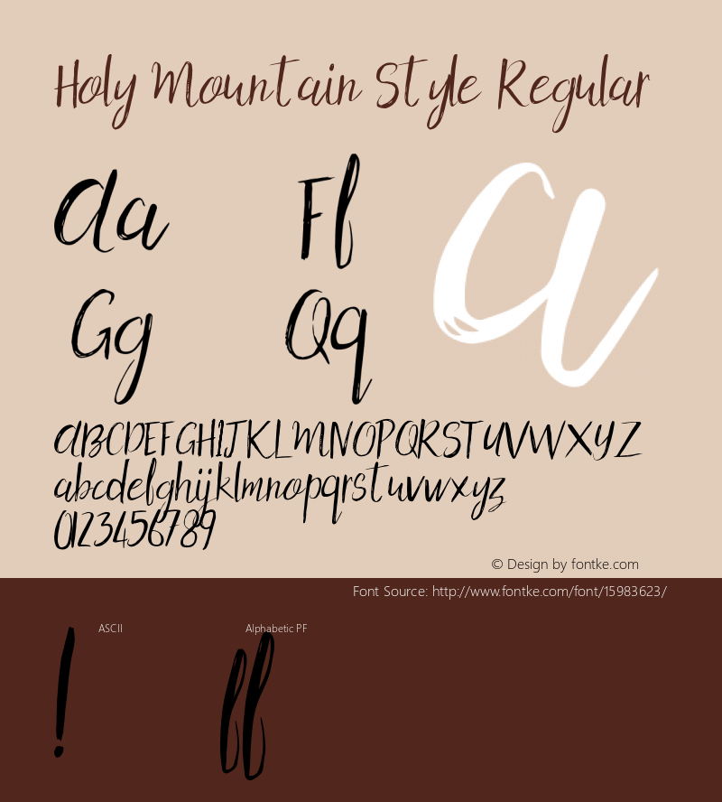 Holy Mountain Style Regular 1.000 Font Sample