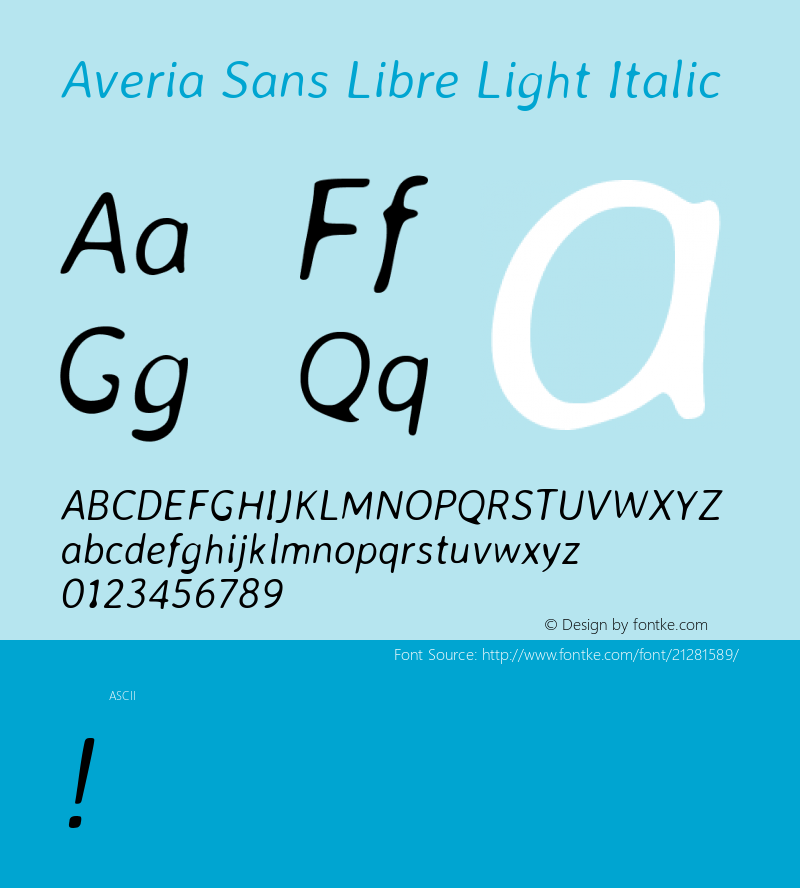 AveriaSansLibre Version 1.0 Font Sample