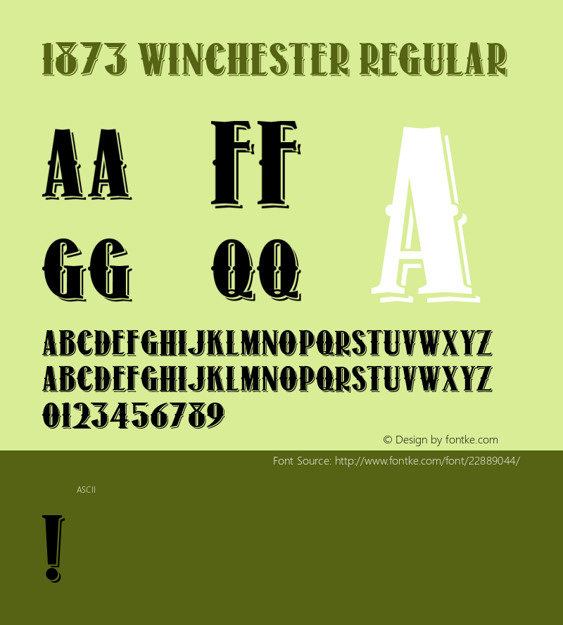 1873 Winchester  Font Sample