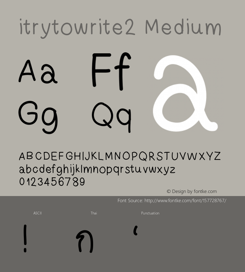 itrytowrite2 Version 001.000 Font Sample