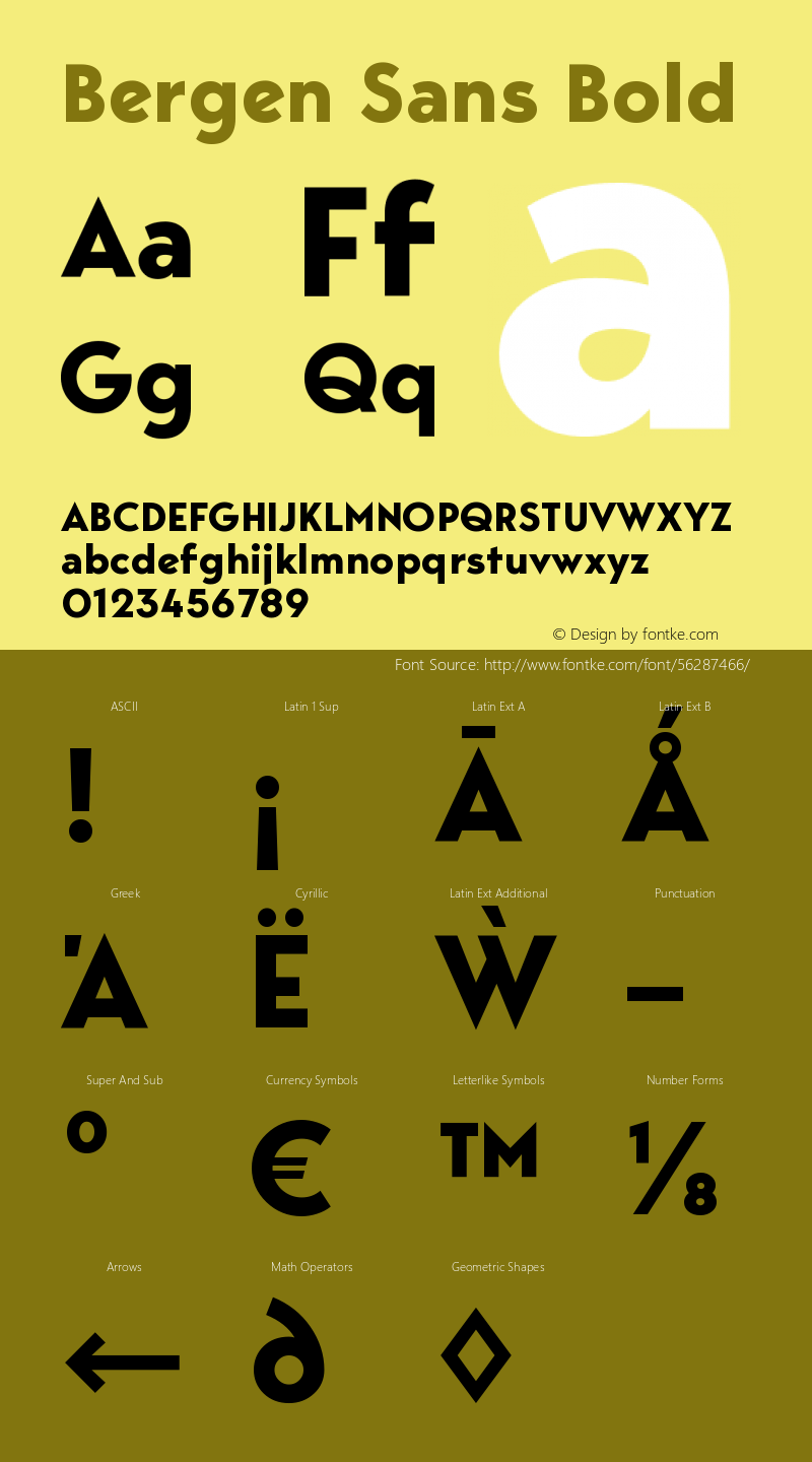 Bergen Sans Bold Version 1.000 Font Sample