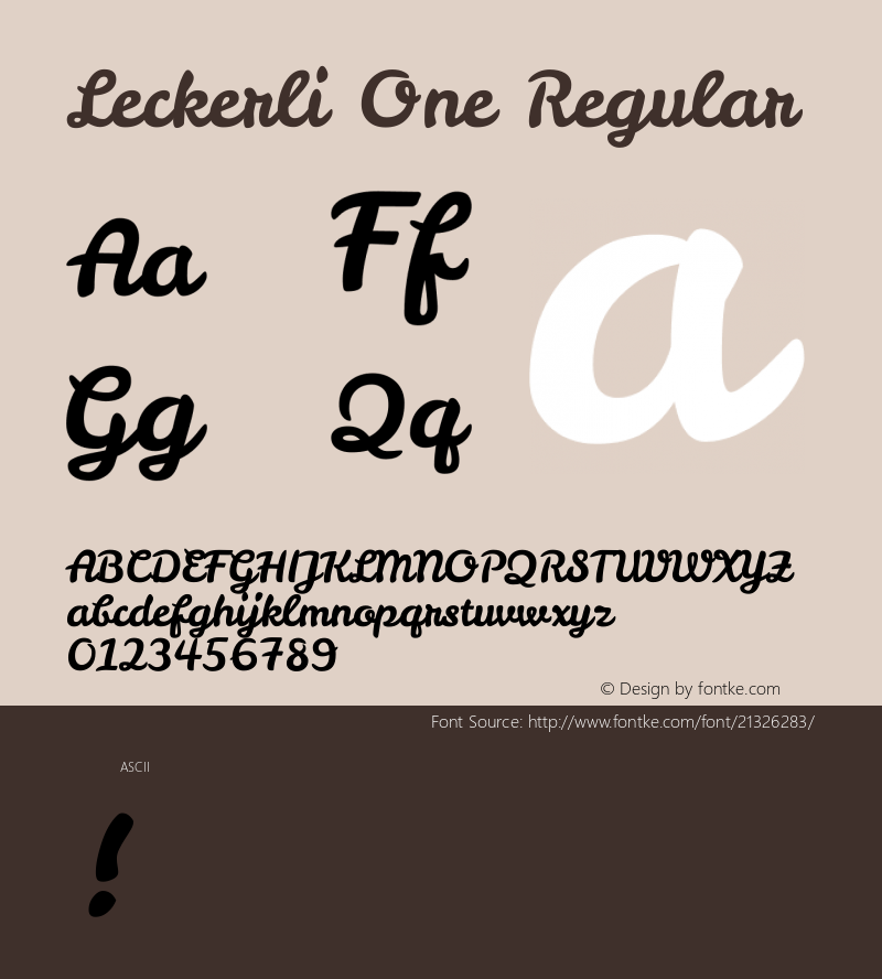 Leckerli One Regular  Font Sample