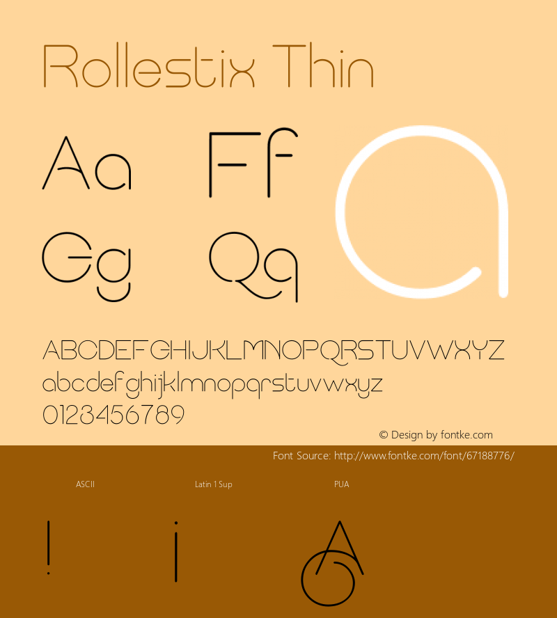 Rollestix-Thin Version 002.000 Font Sample