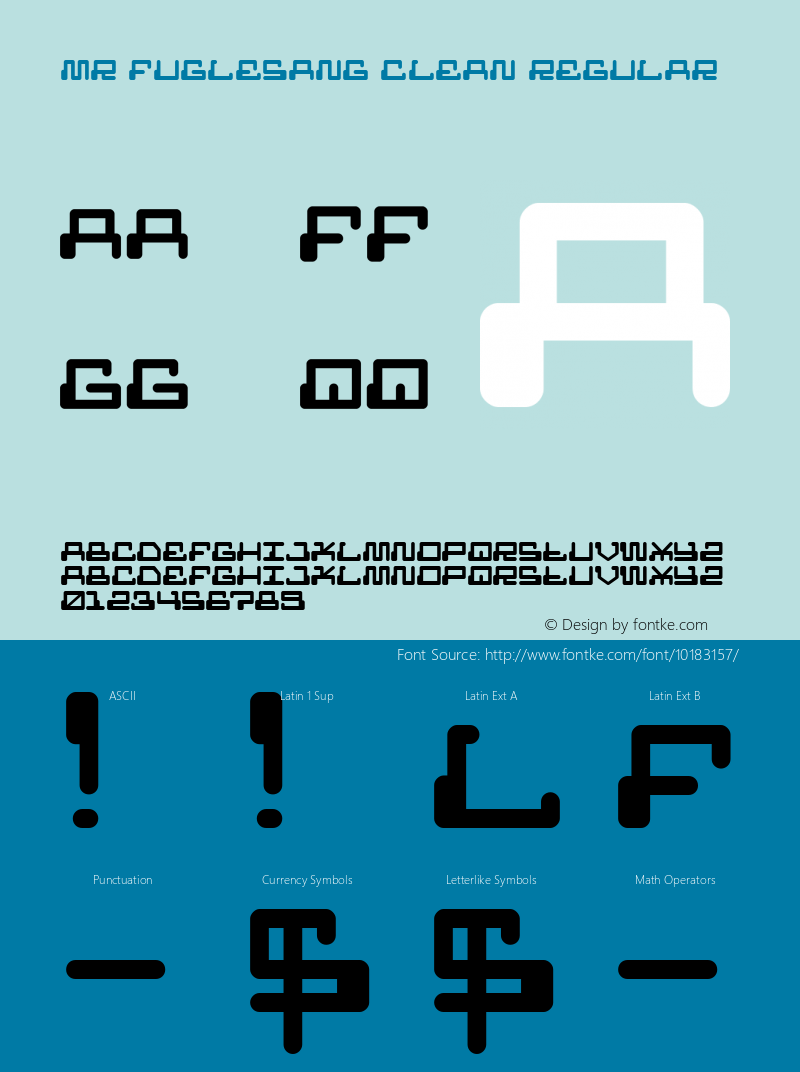 MR FUGLESANG CLEAN Regular Version 001.000 Font Sample