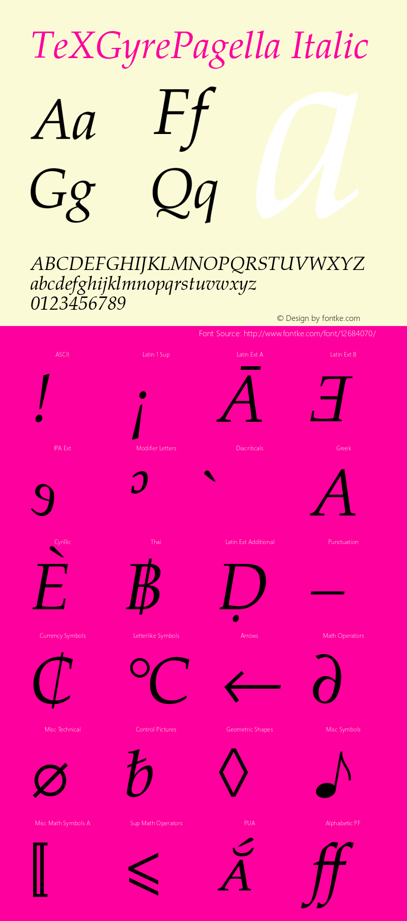 TeXGyrePagella Italic Version 1.103;PS 1.103;hotconv 1.0.49;makeotf.lib2.0.14853 Font Sample