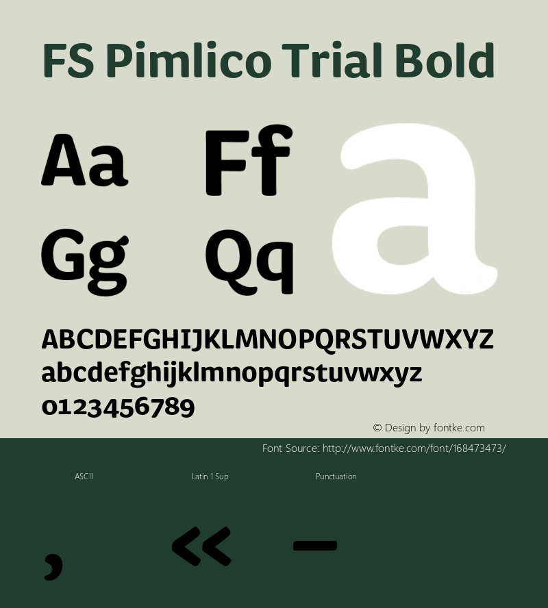 FSPimlico-Bold Trial Version 1.001图片样张