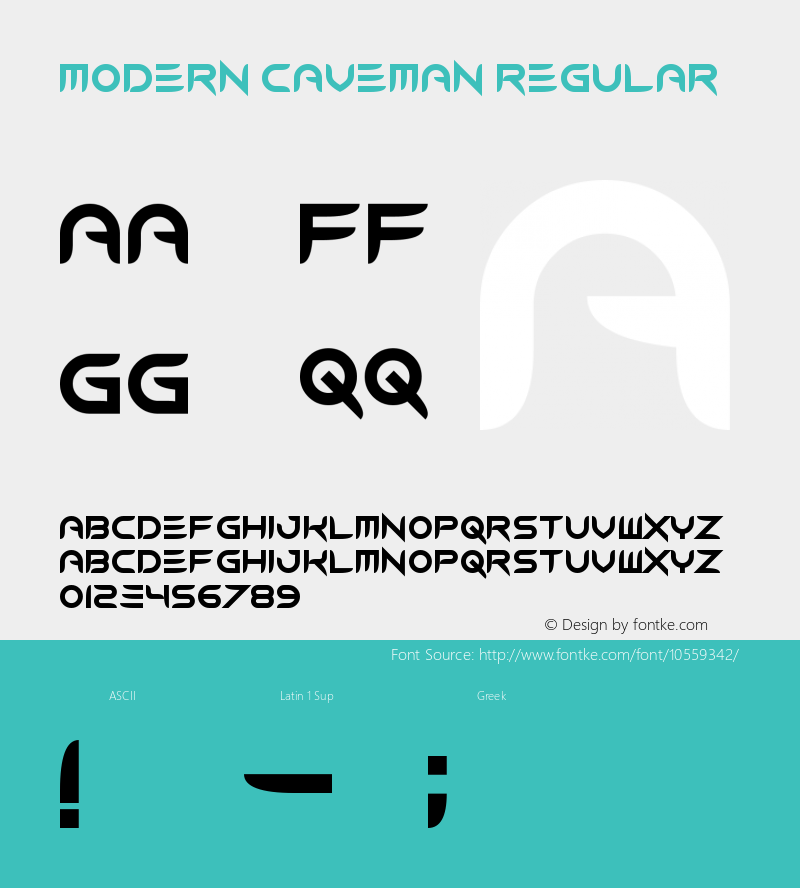 Modern Caveman Regular Version 1.00 June 10, 2014, initial release Font Sample