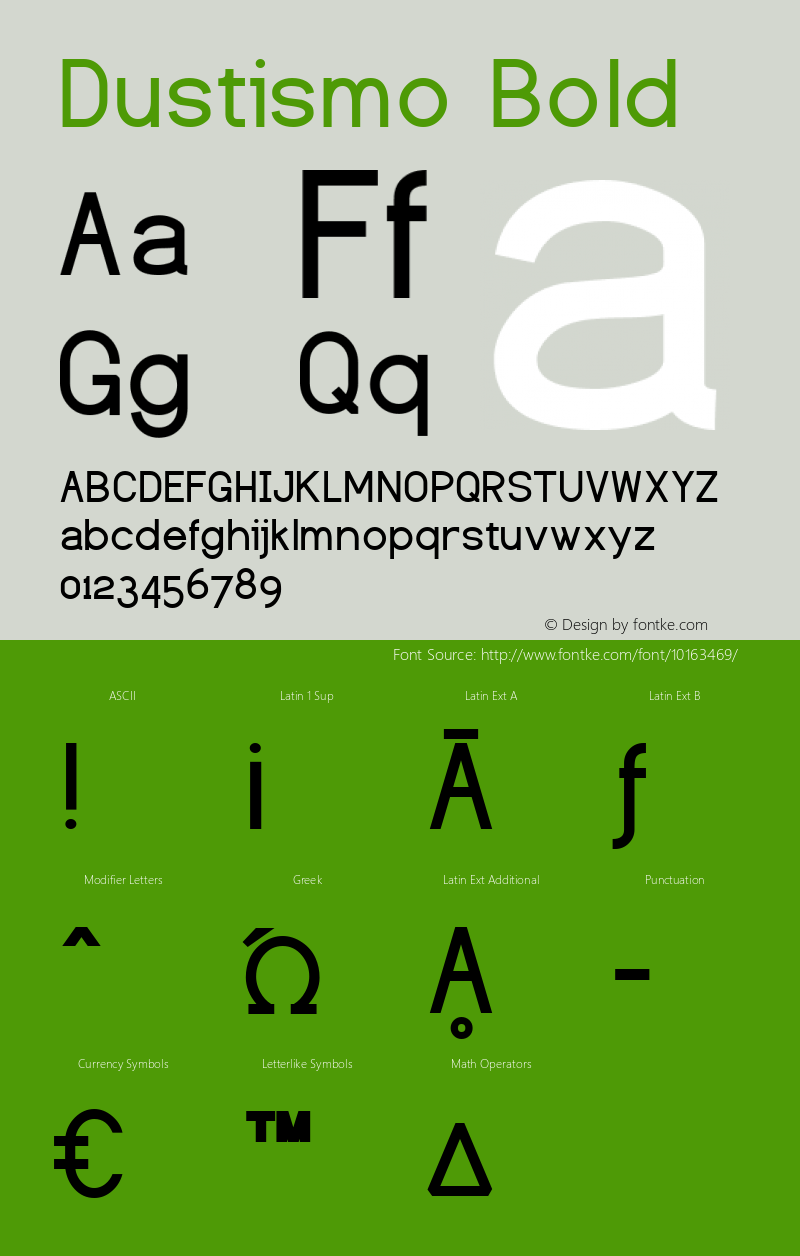 Dustismo Bold Version 1.06 2003 Font Sample