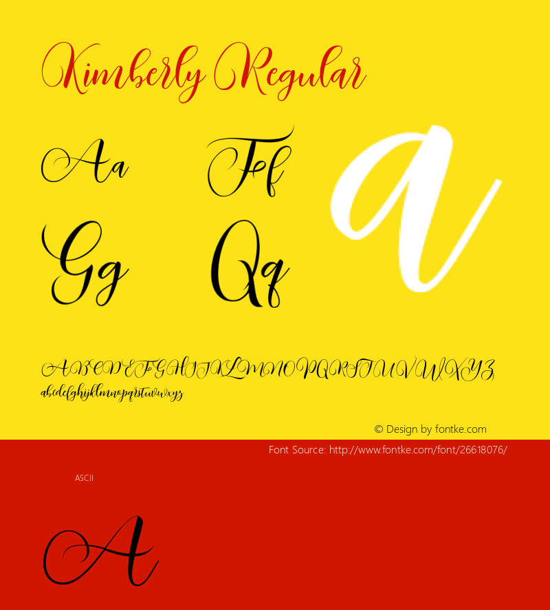 Kimberly Version 1.000 Font Sample