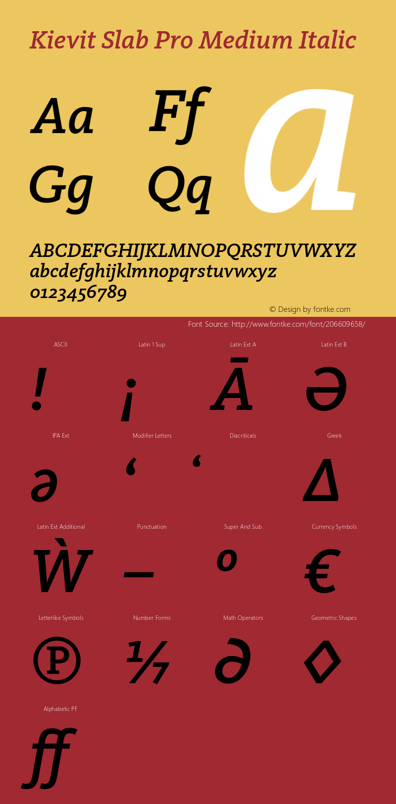 Kievit Slab Pro Medium Italic Version 7.700, build 1040, FoPs, FL 5.04图片样张