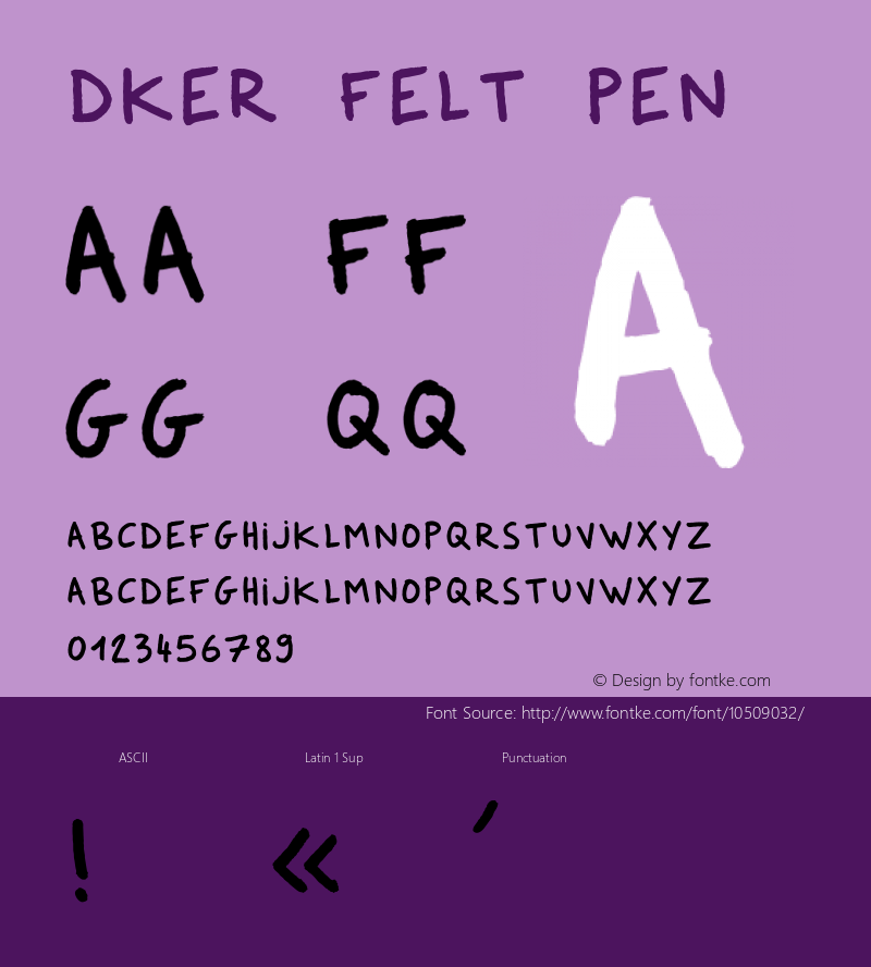 Dker Felt Pen Version 1.000 Font Sample