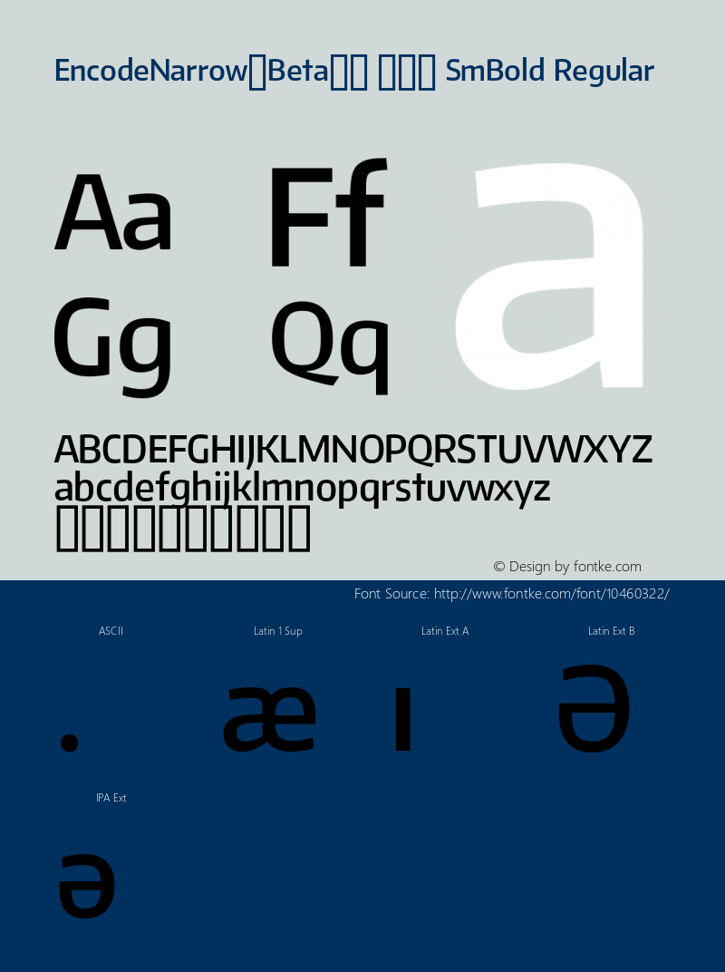 EncodeNarrow-Beta33 600 SmBold Regular Version 1.001;PS 001.001;hotconv 1.0.70;makeotf.lib2.5.58329 DEVELOPMENT Font Sample