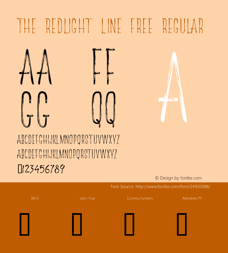 TheRedlightLineFree Version 1.000 Font Sample