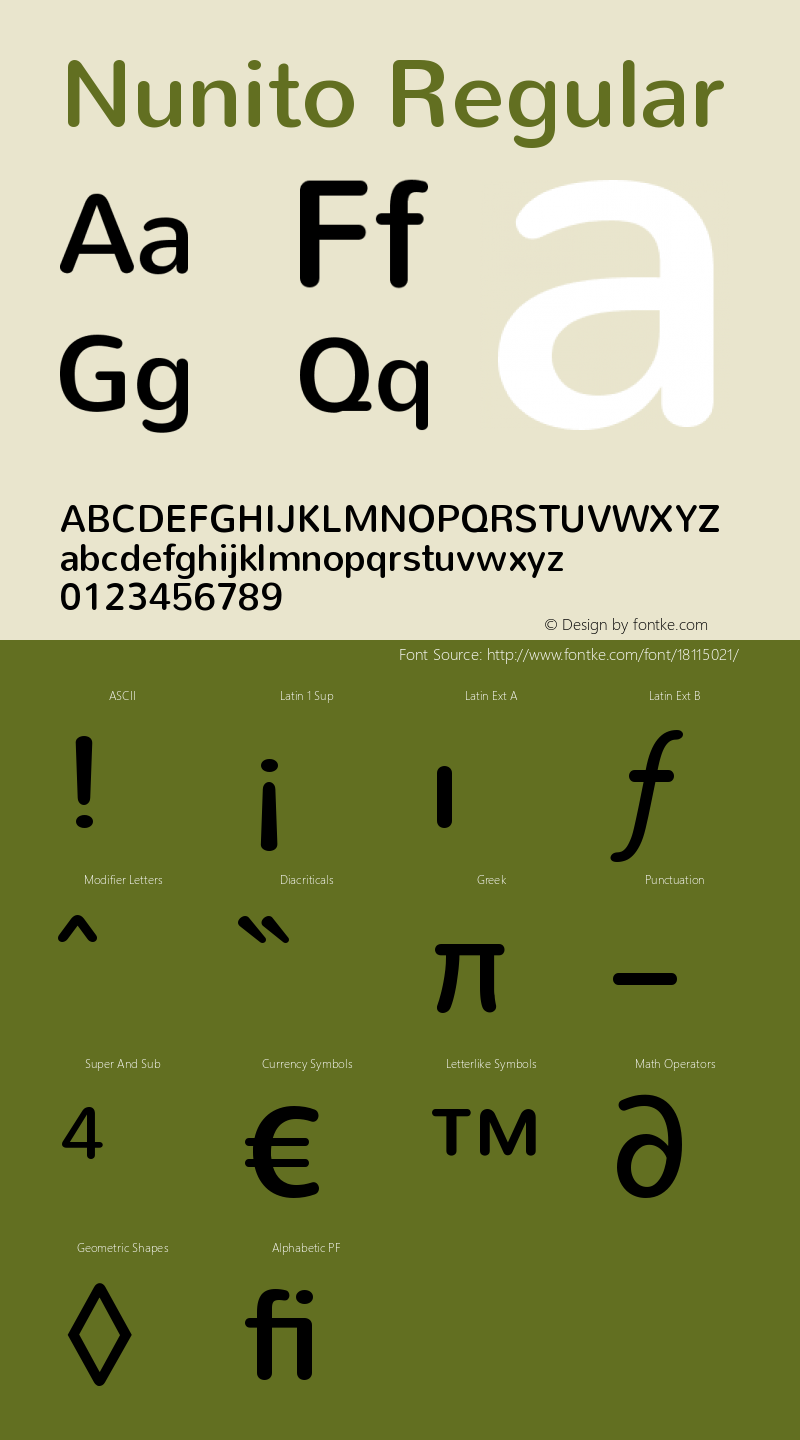 Nunito Regular Version 1.001 Font Sample