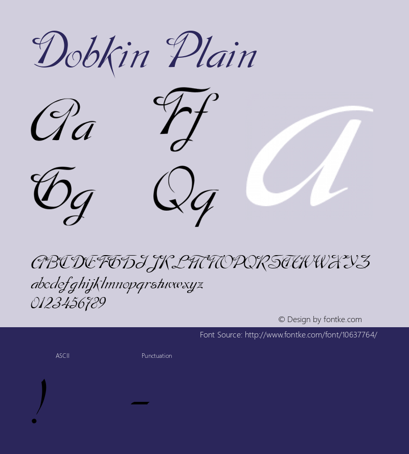 Dobkin Plain Altsys Fontographer 3.3  3/13/92 Font Sample