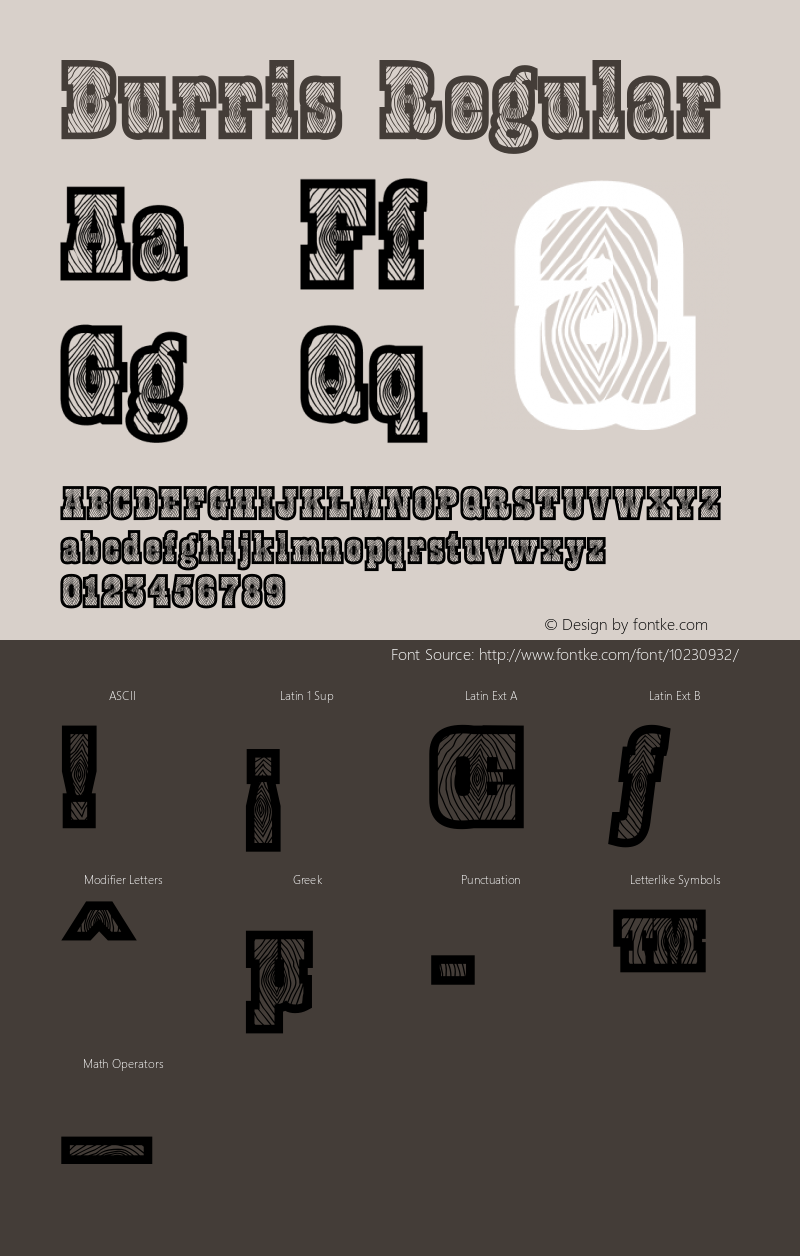 Burris Regular Macromedia Fontographer 4.1.4 10/14/05 Font Sample