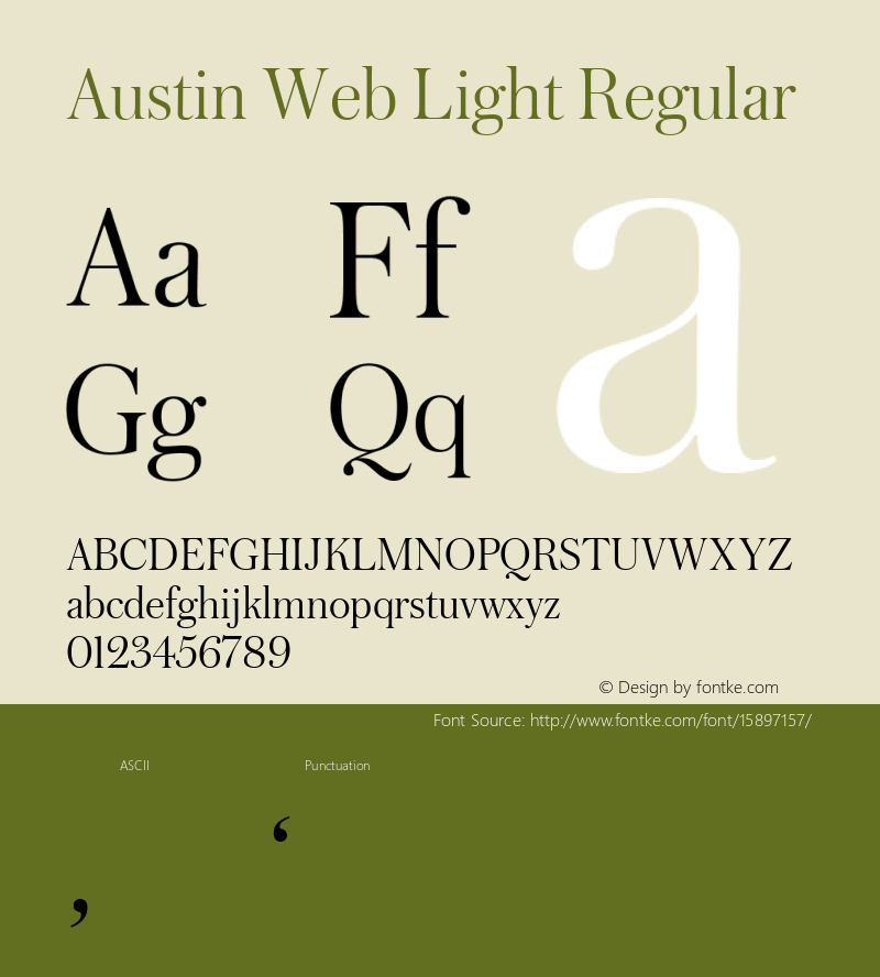 Austin Web Light Regular Version 1.1 2013 Font Sample