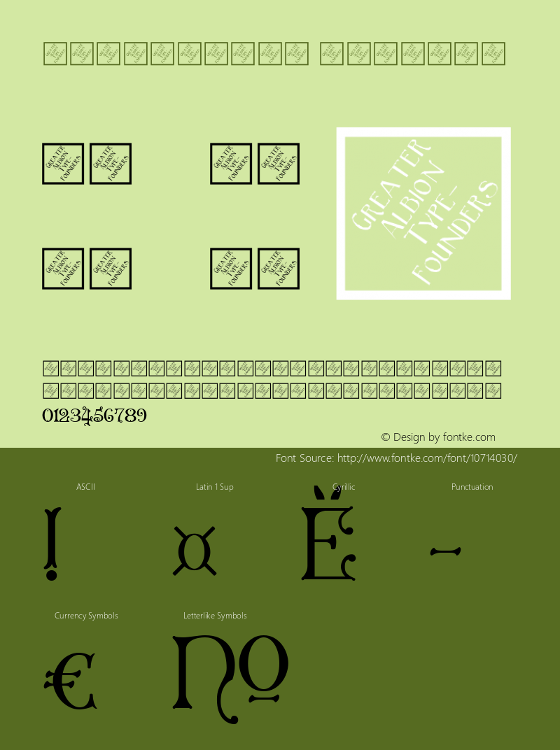 GranvilleC Regular Version 1.000 2010 initial release Font Sample