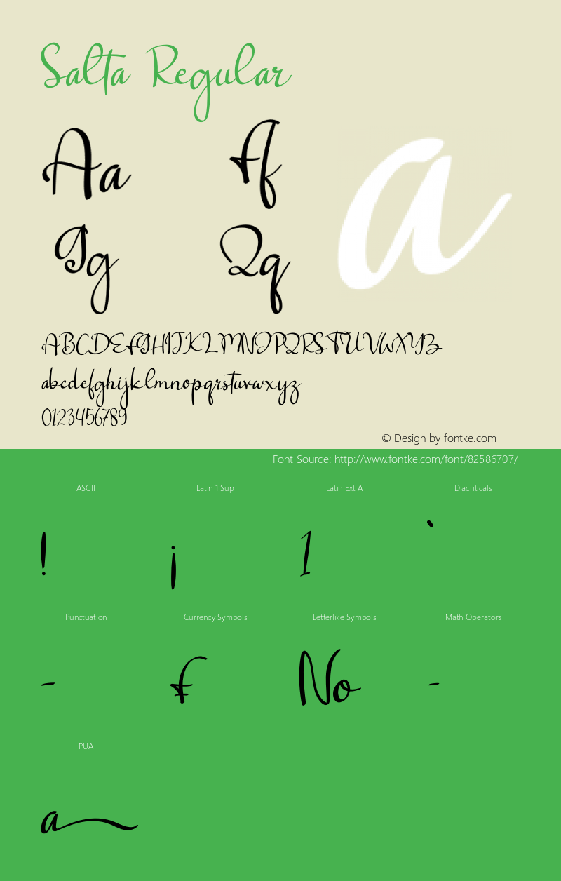 Salta Version 1.00;November 4, 2020;FontCreator 13.0.0.2683 64-bit Font Sample