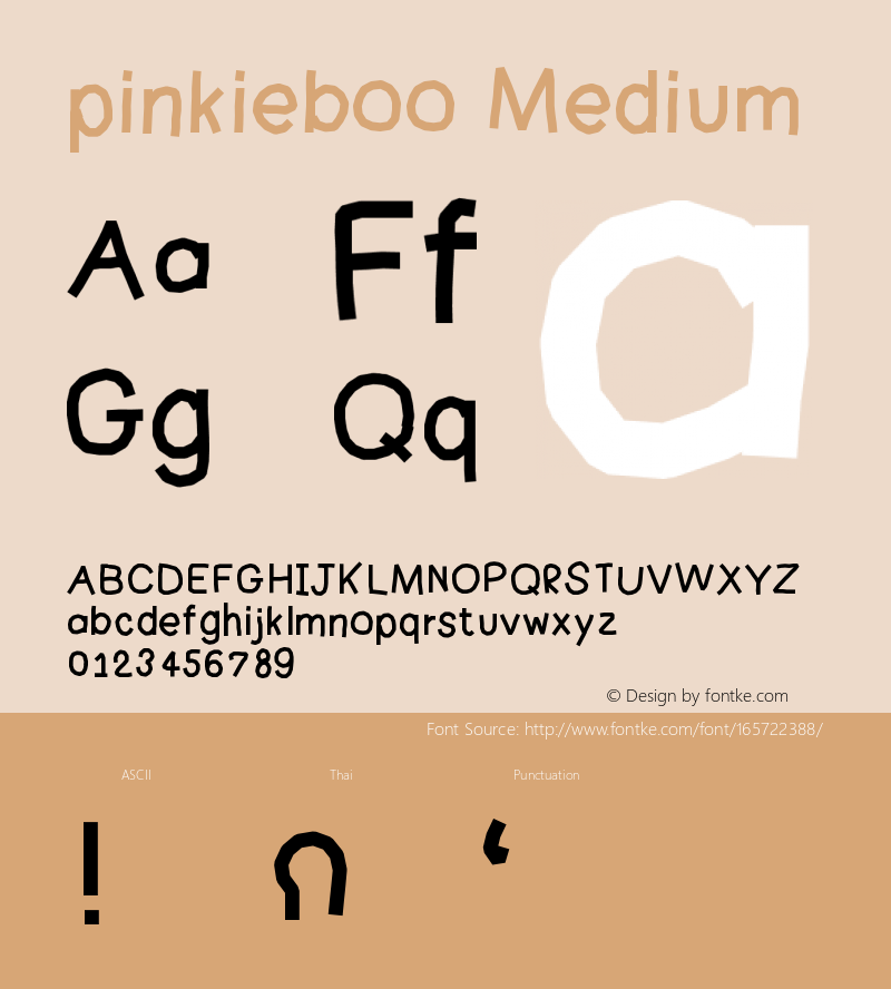 pinkieboo Version 001.000 Font Sample