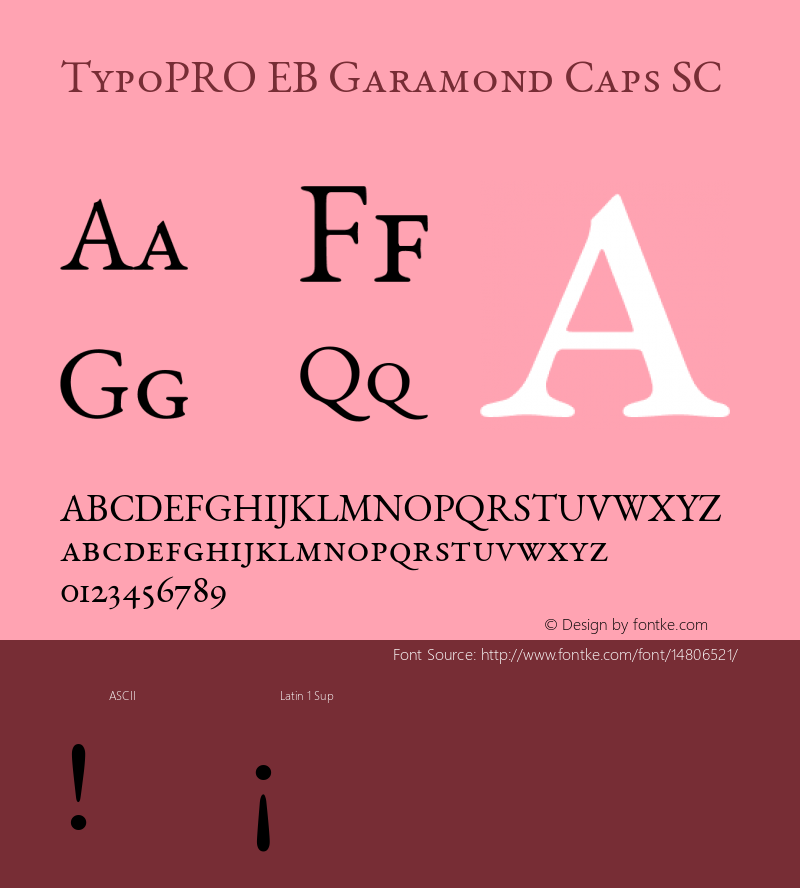 TypoPRO EB Garamond Caps SC Version 000.010 Font Sample