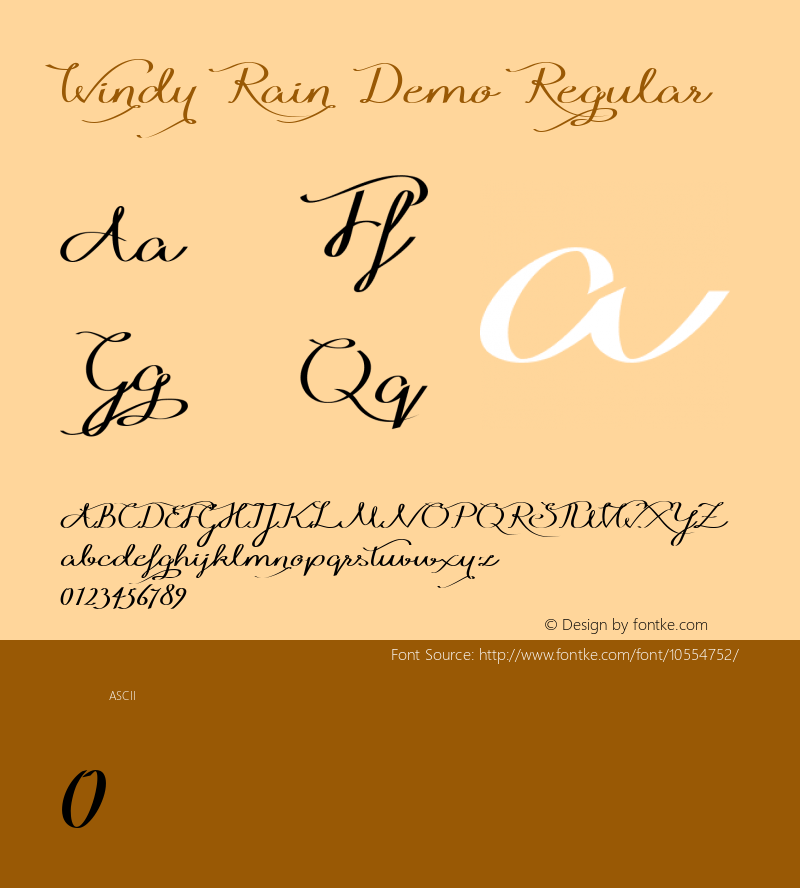 Windy Rain Demo Regular Version 1.000 Font Sample