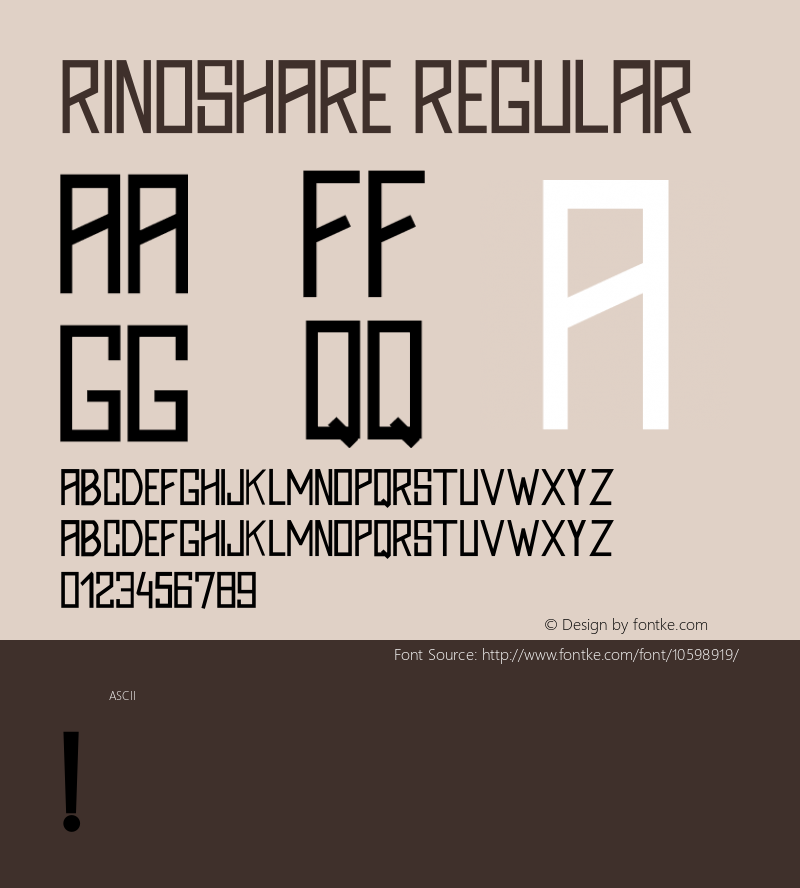 rinoshare Regular Version 1.000 Font Sample