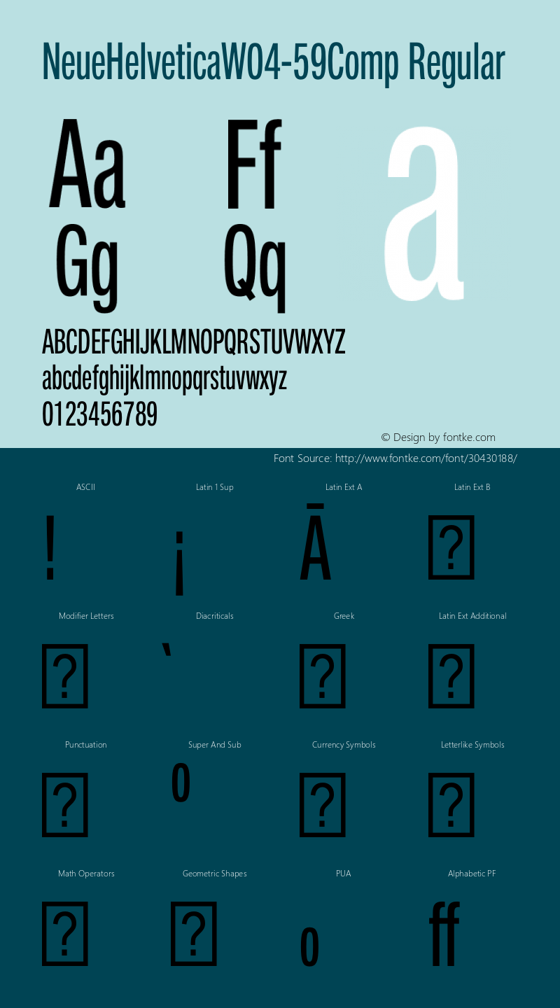 Neue Helvetica W04 59 Comp Version 1.000 Font Sample