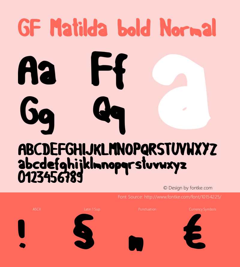 GF Matilda bold Normal 1.0 Sat Mar 20 14:11:15 1999 Font Sample