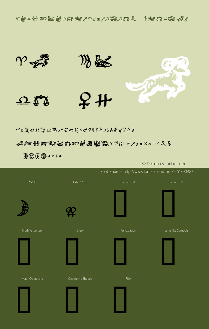 WitchfinderAstrology W05 Rg Version 4.10 Font Sample