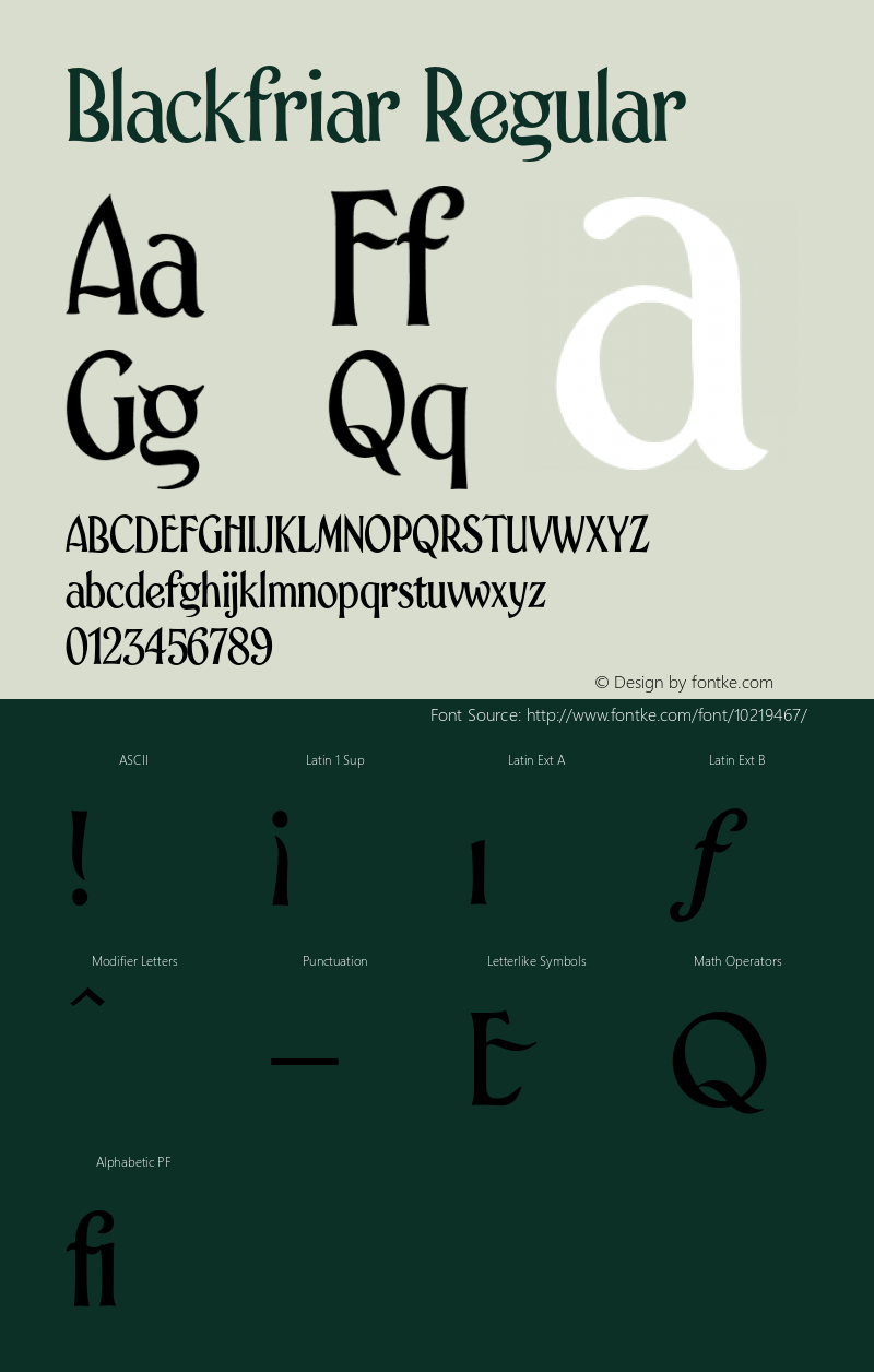 Blackfriar Regular 001.000 Font Sample