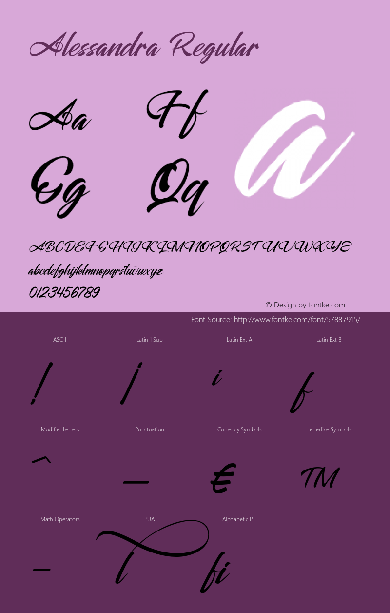 Alessandra 1.000 Font Sample