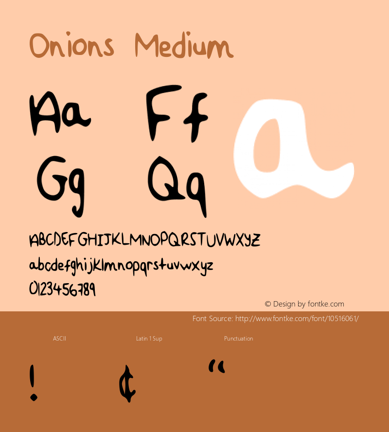 Onions Medium Version 001.000 Font Sample